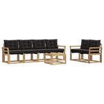 vidaXL Ensemble de canapés d'extérieur 7 pc Blanc et noir