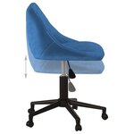 vidaXL Chaise pivotante de bureau Bleu Velours