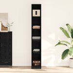 vidaXL Armoire en chêne noir - 30 x 50 x 200 cm  faite en bois technique.