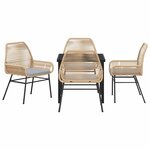 vidaXL Ensemble de salle à manger pour jardin 5 Pièces Marron polyrotin