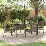 vidaXL Ensemble de salle à manger pour jardin 5 Pièces Gris polyrotin