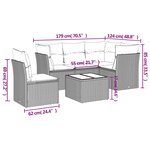 vidaXL Salon de jardin avec coussins 6 Pièces beige résine tressée