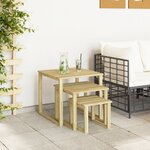 vidaXL Ensemble de tables de transat 3 pièces en bois d'acacia massif