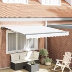 vidaXL Auvent Rétractable Blanc 350x250 cm tissu