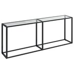 vidaXL Table console Transparent 200x35x75 5 cm Verre trempé