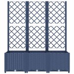 vidaXL Jardinière avec treillis bleu gris 120x40x136 cm PP