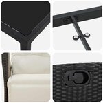 vidaXL Ensemble de salle à manger pour jardin 7 Pièces Noir Poly rotin