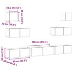 vidaXL Ensemble de meubles TV 7 Pièces Sonoma gris Bois d'ingénierie