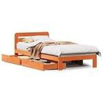 vidaXL Cadre de lit sans matelas cire marron 75x190 cm bois pin massif