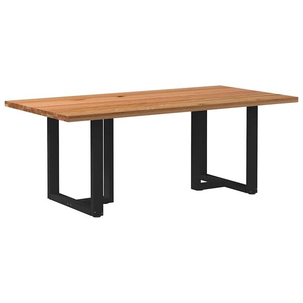vidaXL Table à manger marron clair bois de chêne massif rectangulaire