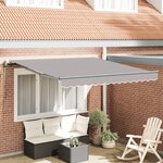vidaXL Auvent Rétractable Gris clair 300 x 250 cm tissu