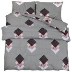 vidaXL Ensemble de housse de couette Gris 220x240 cm Coton