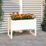 vidaXL Jardinière Blanc 78x40x52 cm Bois massif de pin
