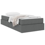 vidaXL Lit avec rangement et matelas Gris foncé 100 x 200 cm Polyester