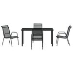 vidaXL Ensemble de repas de jardin 5 pièces Noir Textilène et Acier
