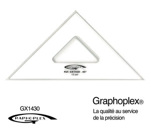 Equerre 45° 3 bords anti-taches 13 cm