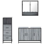 vidaXL Ensemble de meubles de salle de bain 3 Pièces Sonoma gris