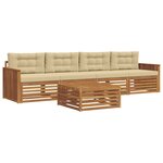 vidaXL Ensemble de canapés d'extérieur 5 pc Naturel et Beige