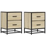 vidaXL Tables de chevet 2 Pièces chêne sonoma 40x31x50 cm bois ingénierie