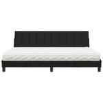 vidaXL Lit avec matelas noir 200x200 cm tissu