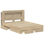 vidaXL Cadre de lit avec rangement Chêne Sonoma 150 x 200 cm