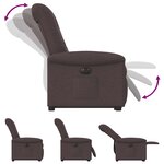 vidaXL Fauteuil inclinable électrique marron foncé tissu
