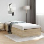 vidaXL Cadre de lit avec tiroir Marron 90 x 190 cm Bois d'ingénierie