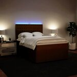 vidaXL Sommier à lattes de lit avec matelas Rose 140x190 cm Velours