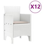 vidaXL Ensemble de salle à manger pour jardin 13 Pièces Blanc Rattan Polt