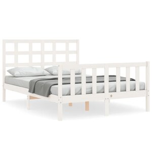 vidaXL Cadre de lit sans matelas blanc 120x200 cm bois de pin massif