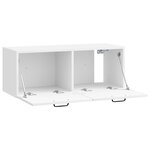 vidaXL Meuble TV mural Montage mural Blanc brillant 78 5 x 31 x 30 cm