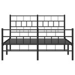 vidaXL Cadre de lit métal sans matelas avec pied de lit noir 140x200cm