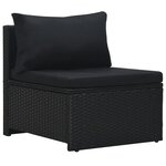 vidaXL Salon de jardin 6 Pièces avec coussins résine tressée noir