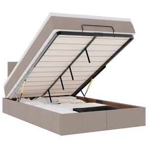 VidaXL Cadre de lit ottoman avec matelas taupe 120x190 cm tissu