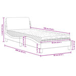 vidaXL Lit avec matelas Dover bleu 90x190 cm tissu