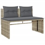 vidaXL Salon de jardin 4 Pièces avec coussins gris clair résine tressée