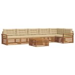 vidaXL Ensemble de canapés d'extérieur 7 pc Naturel et Beige