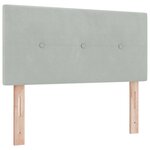Lit box spring vidaXL avec matelas en velours gris clair petit double