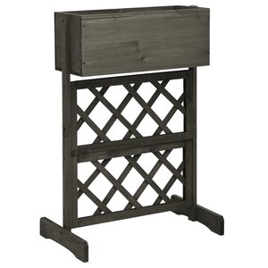 vidaXL Jardinière à treillis de jardin Gris 45x30x74 cm Bois de sapin