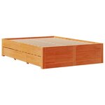 vidaXL Cadre de lit sans matelas avec tiroirs brun cire 140x200 cm pin