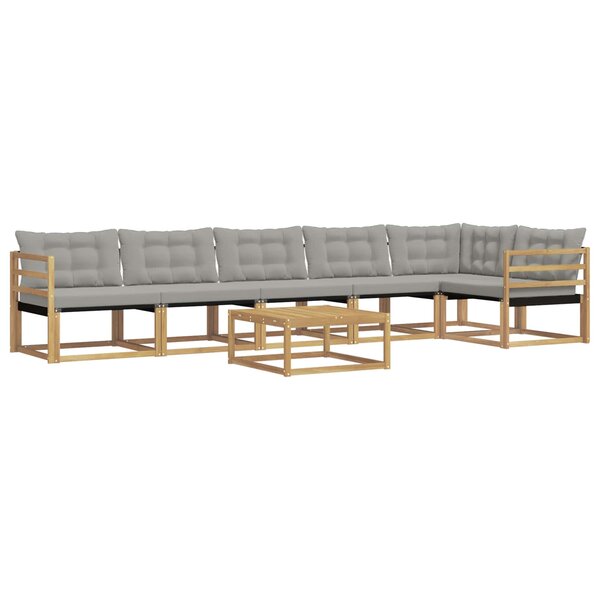 vidaXL Ensemble de canapés d'extérieur 7 pc Blanc et gris clair