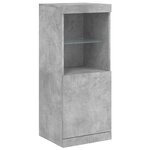 vidaXL Buffets avec lumières LED 3 Pièces gris béton bois d'ingénierie