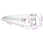 vidaXL Serre avec cadre en acier vert 72 m² 24x3x2 m