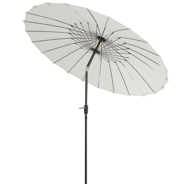 Parasol inclinable rond avec manivelle aluminium fibre de verre polyester diamètre 2 60 m coloris crème