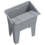 vidaXL Bac à linge gris 59x41x75 cm résine