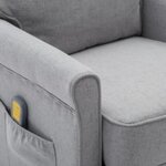 vidaXL Fauteuil de massage Gris clair Tissu