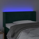 vidaXL Tête de lit à LED Vert foncé 93x16x78/88 cm Velours