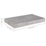 vidaXL Étagères murales flottantes 2 Pièces gris béton 40x23x3 8 cm MDF