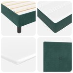 vidaXL Lit à Ressorts avec Matelas Vert Foncé Simple Velours