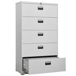 vidaXL Classeur Gris clair 90x46x164 cm Acier